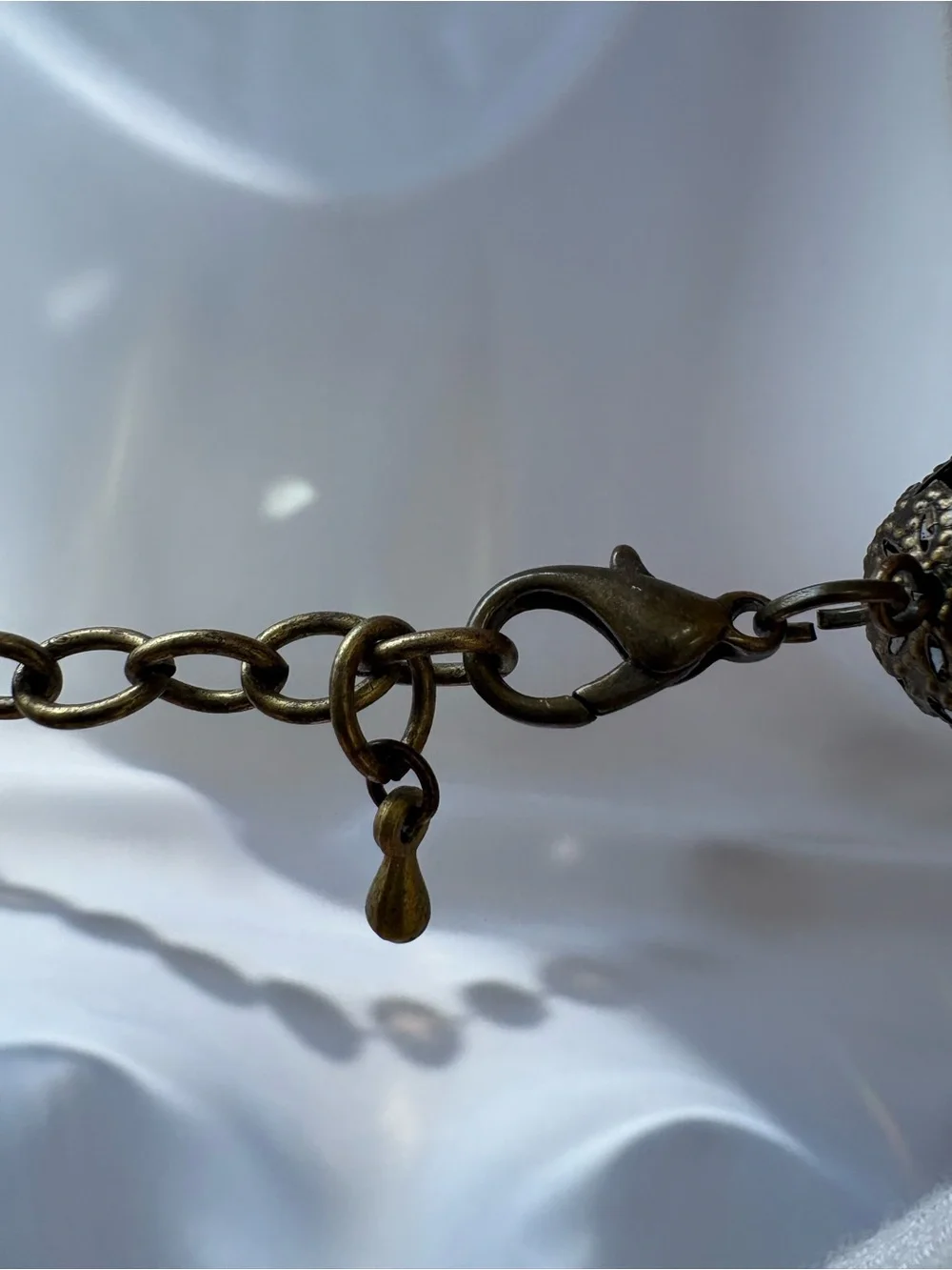 Vintage Vendome Large Filigree Faceted Mirror Crystal Bead Necklace - Brown/Gold